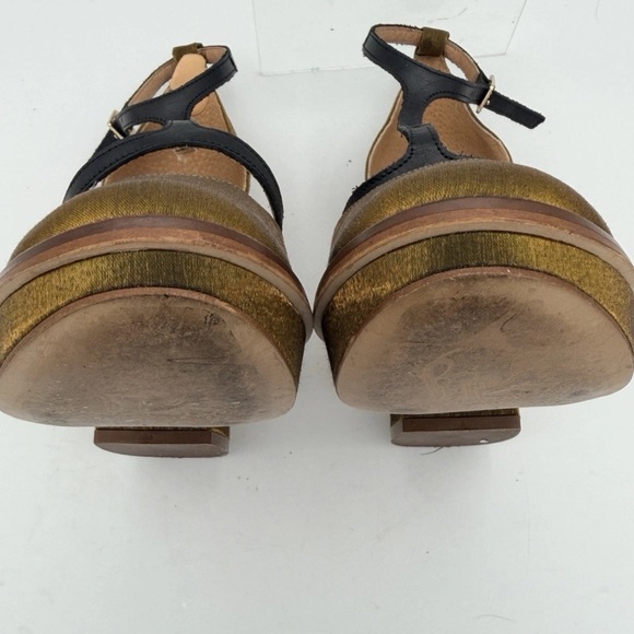 Free People Wythe T-Strap Platform Moss Satin Block Heels Made In Spain Sz. 9.5 - Picture 7 of 12